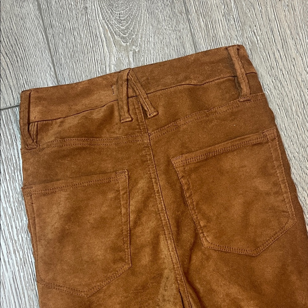 NWOT good American Brown faux suede GW100T Skinny Pants size 0 / 25 - Picture 9 of 9